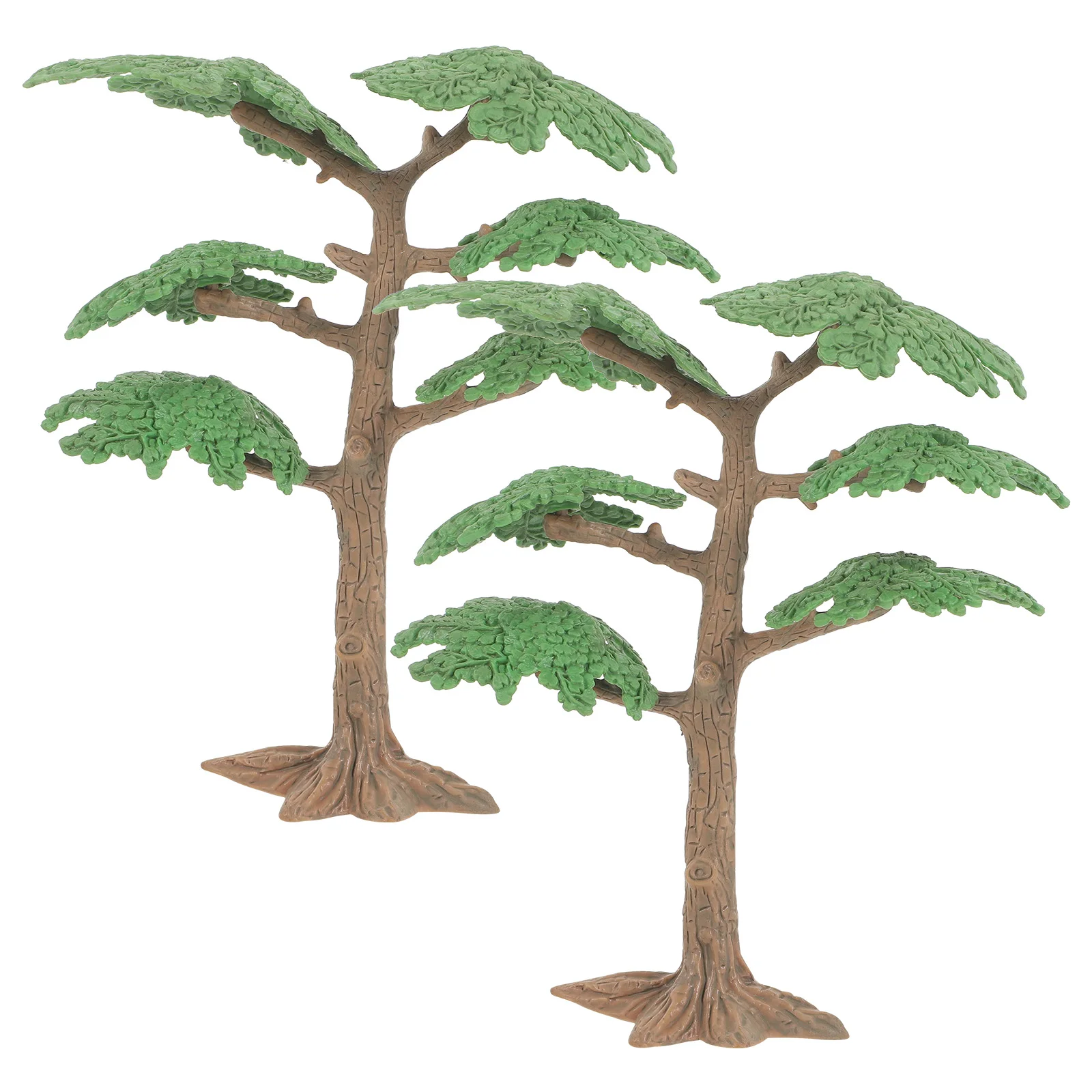 2 PC Miniature Tree Trees Toy Plants Green Ornaments Landscape Maple Cypress Model Scenery Child