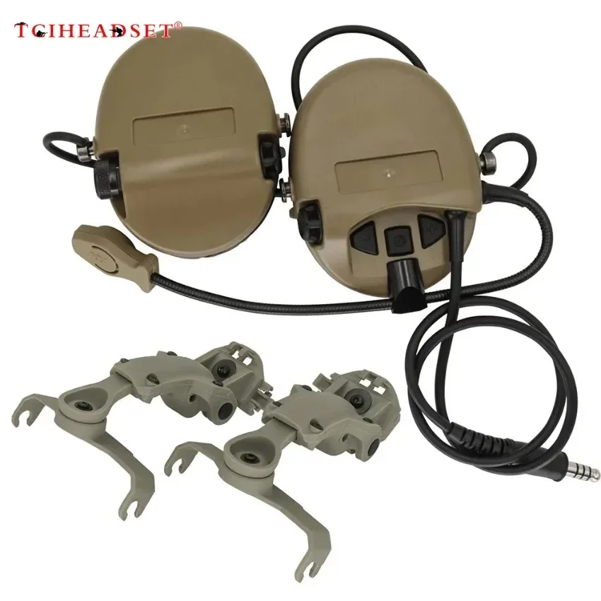 TCLHEADSET Tactical Headset ARC Rail Adapter Bracket for Sordin Anti-noise Airsoft Hunting Earmuff with Tactical Ken Ptt