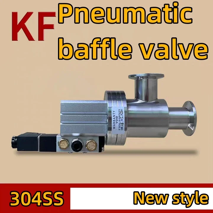 

KF pneumatic vacuum baffle valve, high vacuum angle valve,KF16,KF25.KF40,KF50 Baffle valve，Normally open type，304SS New style