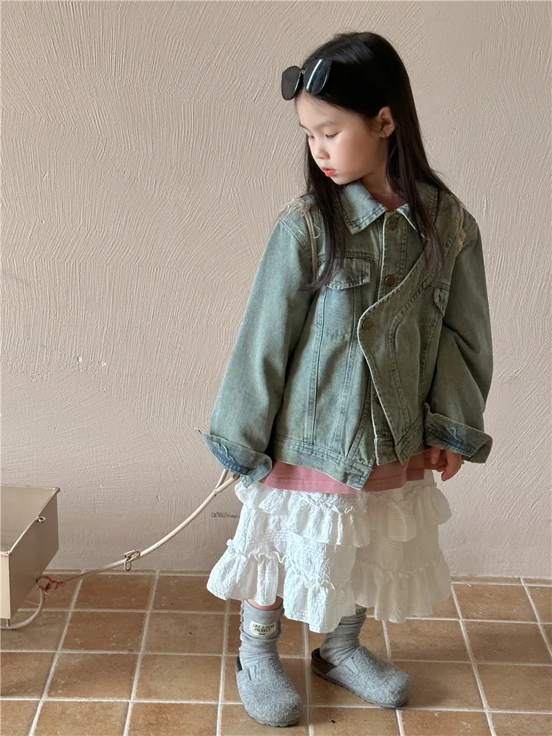 Girls Cake Dress Fall 2024 New Baby Girls Cake Skirt Girls Jacquard Princess Dress Looks Perfect Korean Simple Style Clothes