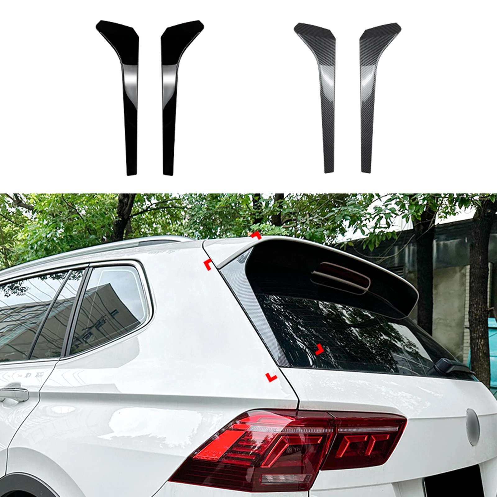 

For Volkswange VW Tiguan MK2 Rline 2017-2023 Rear Side Spoiler Wing Trim Trunk Window Edge Splitter Lip Windshield Shades Canard