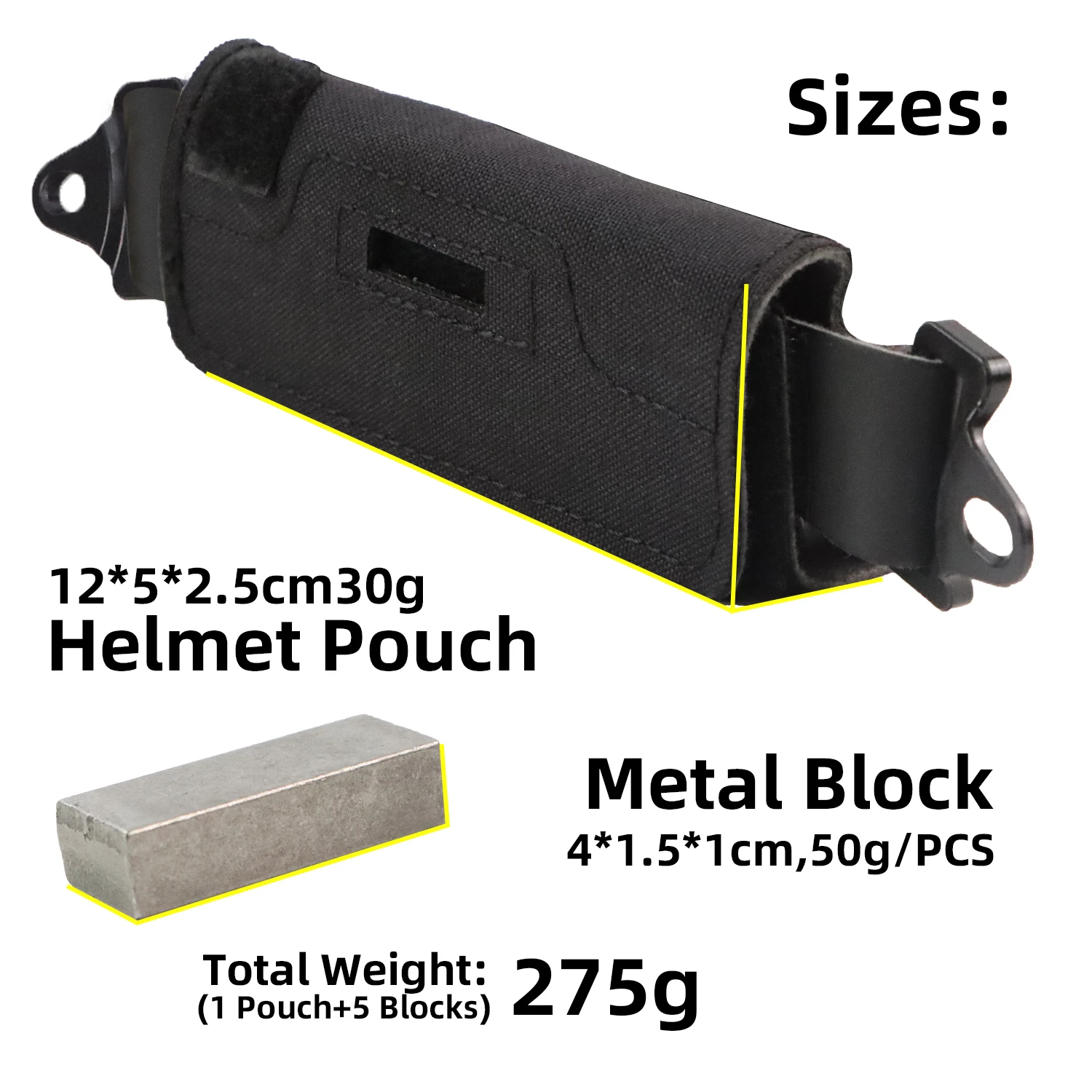 BOOIU Tactical Helmet Balancing Weight Bag Counterbalance with Five Counter Accessory Pouch for OPS Fast BJ PJ MH