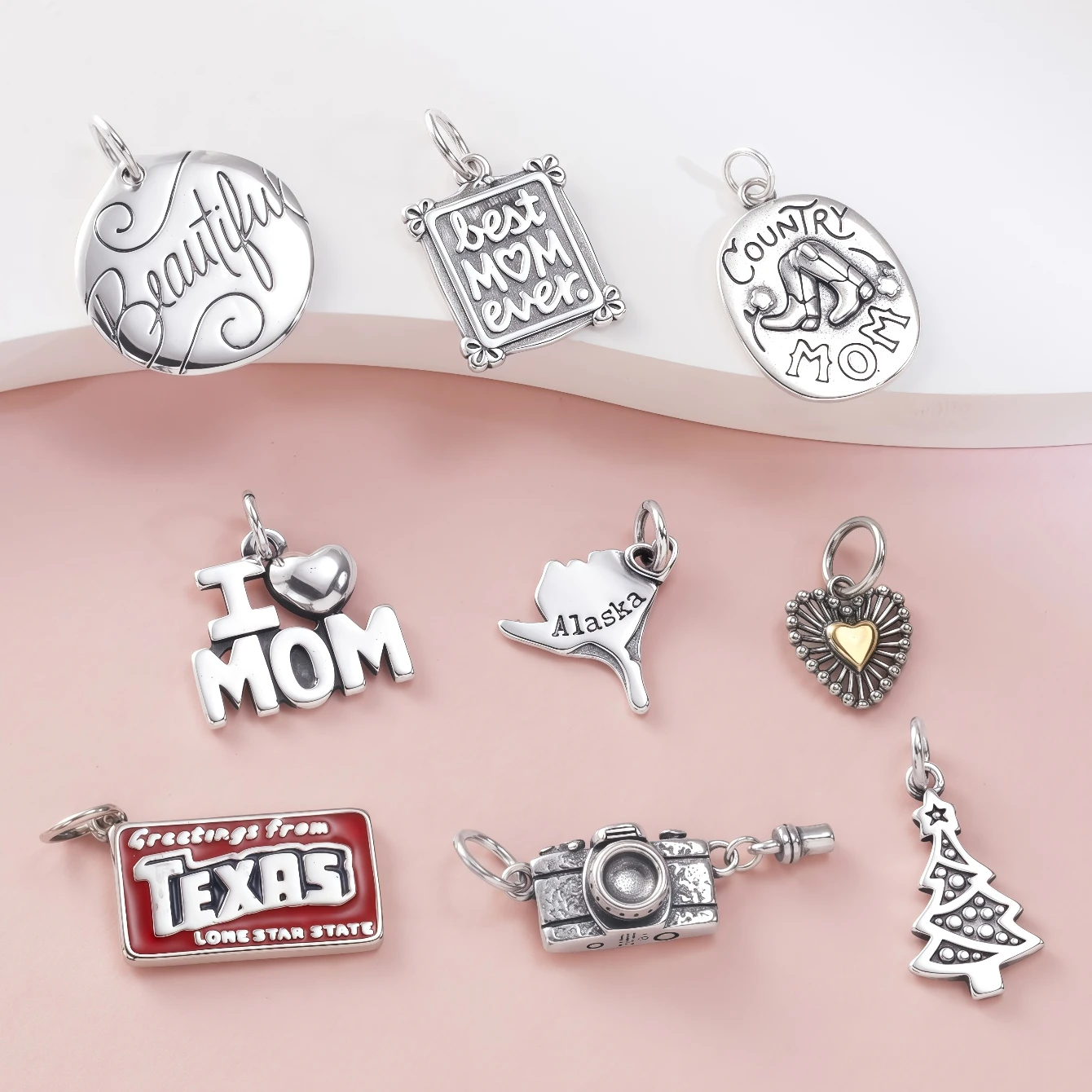 S925 جيمس أفيري أمي موضوع، تذكار وطني، شجرة عيد الميلاد DIY سوار قلادة، يمكن مطابقة بحرية