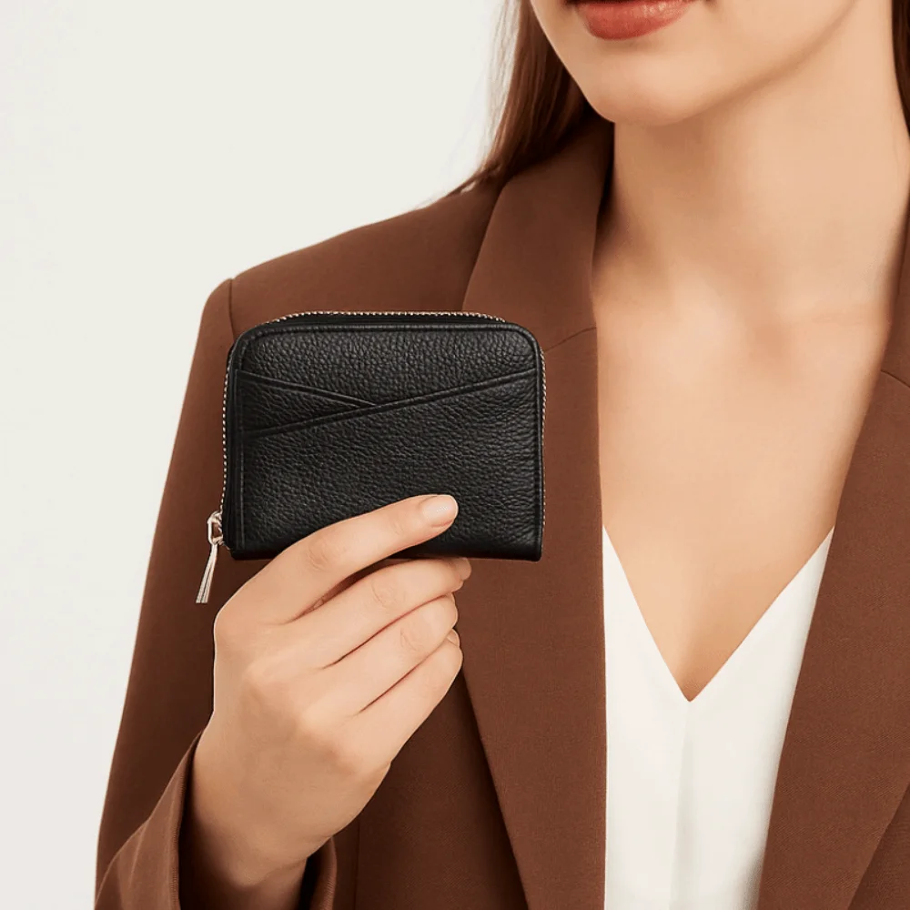 

Подарочный короткий кошелек из искусственной кожи, японский чехол для монет на молнии с несколькими отделениями для карт, однотонный орган, держатель для карт для мужчин