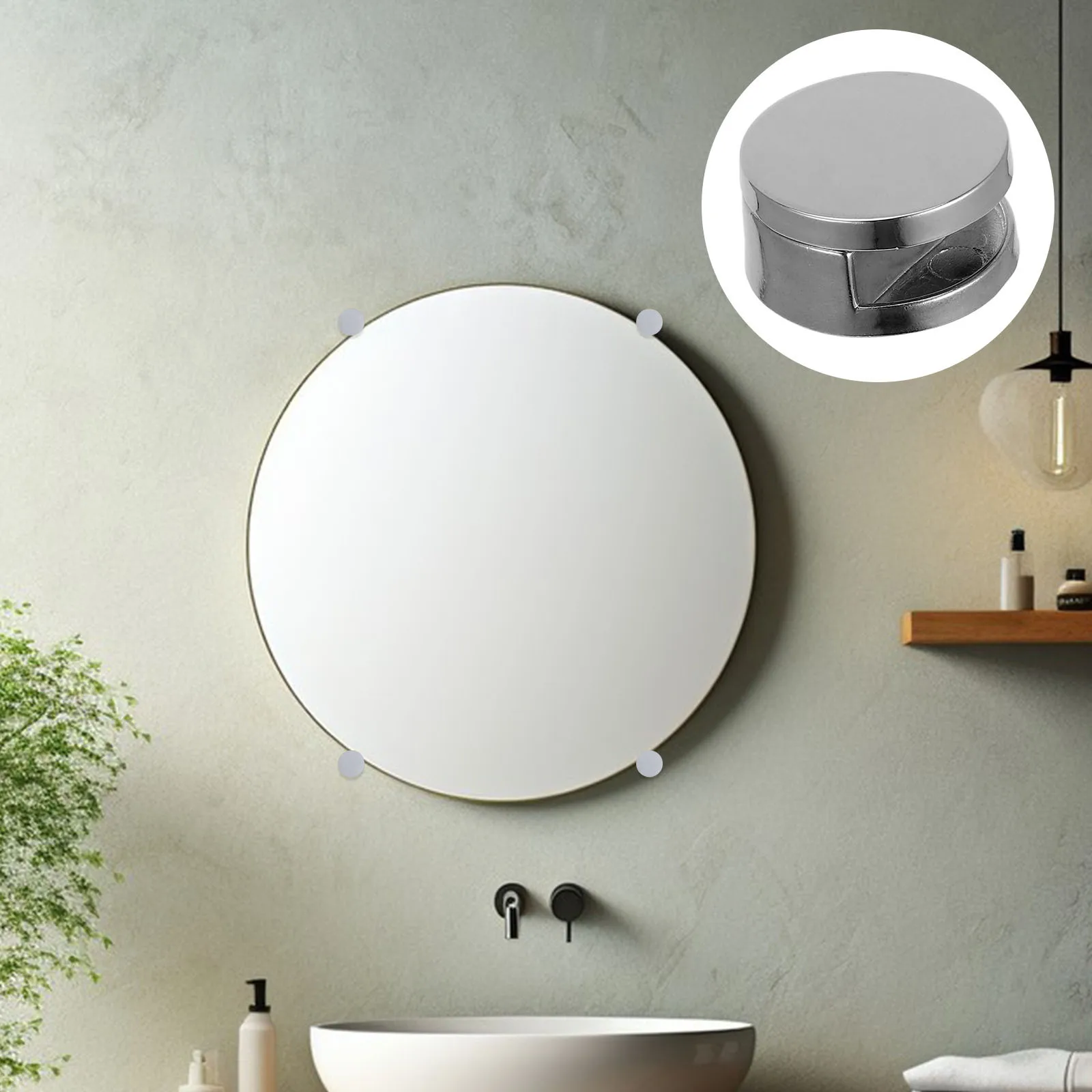 

10Pcs Mirror Clips Zinc Alloy Glass Holder Heavy Duty Glass Clamp Wall Hanging Brackets Bathroom Mirror Mount Shelf Support Clip