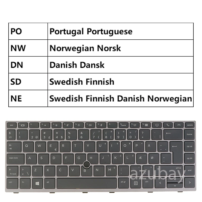 

Keyboard For HP HP elitebook 840 G5 846 G5 840 G6 846 G6 745 G5 745 G6 SN91721 Portuguese Swedish Finnish Danish Norwegian