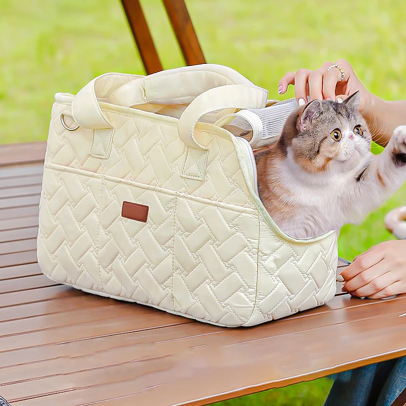 Bolsa para mascotas, mochila portátil para salir de perros, bolsa de mensajero de viaje para gatos, bolsa de transporte para cachorros lavable para coche, bolsa de seguridad