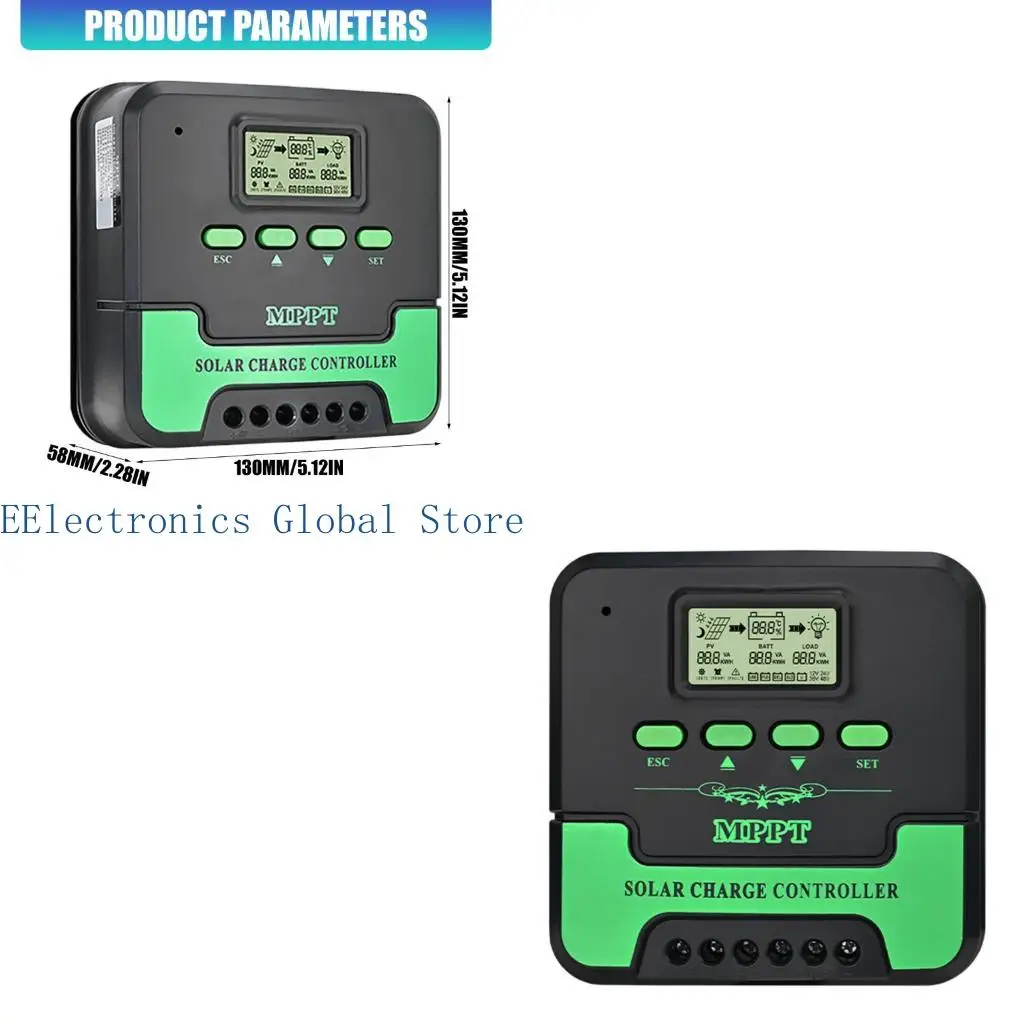 462B Intellligent MPPT Solar Power Manager 99% Tracking Efficiency LED Display For 12V 24V Deep Cycle Battery Charging