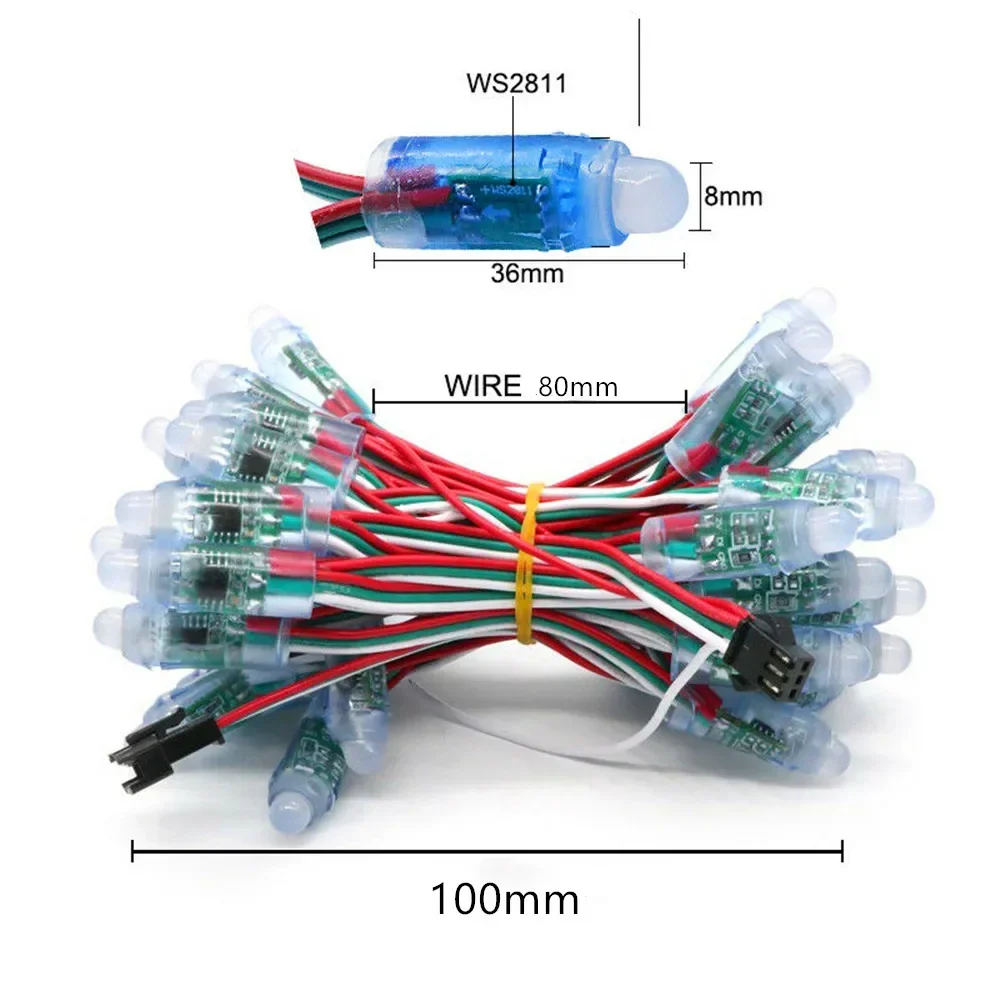 DC5V/DC12V 12mm WS2811Full Color LED  Pixels String Lights 2811 IC RGB Digital Addressable  Led Module waterproof 68