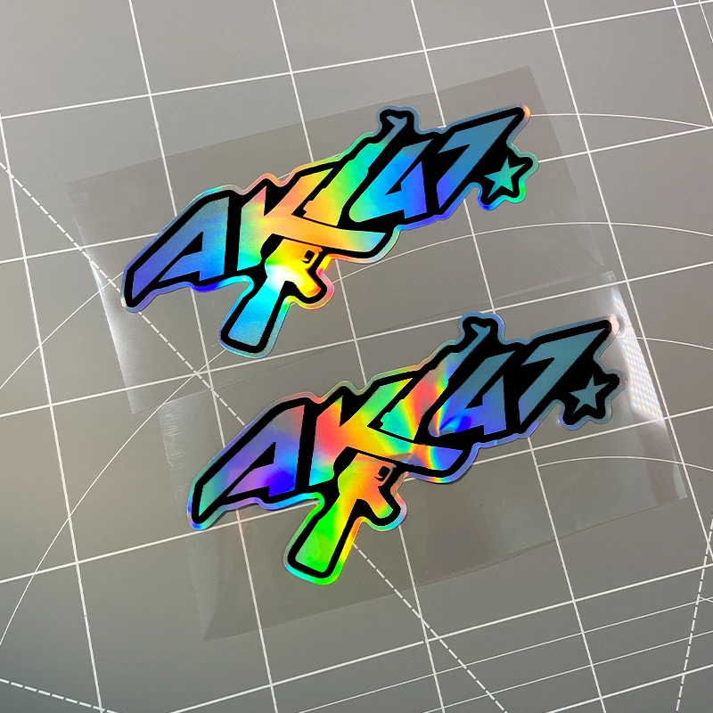 

Waterproof AK47 Creative Decals Universal Vinyl Stickers for Motorbike Fuel Tank Helmet Box Scooter Car Window DIY