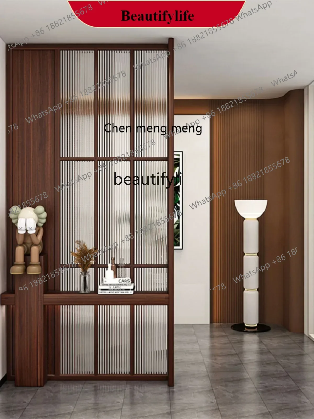 G153 Solid Wood Changhong Glass Subareas Screens Living Room Entrance Entrance Restaurant Decorative Cover Simple Modern Storage