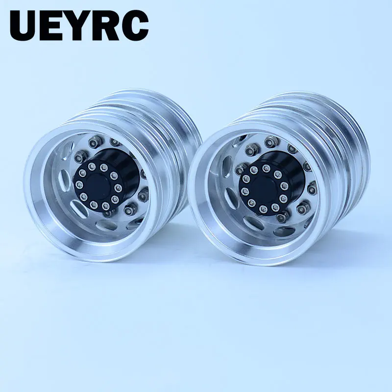 

2pcs Aluminum Alloy Upgrade Wheels Rear Hub Rim for 1/14 Tamiya RC Dump Truck Tipper Trailer SCANIA 770S VOLVO BENZ MAN TGX Car