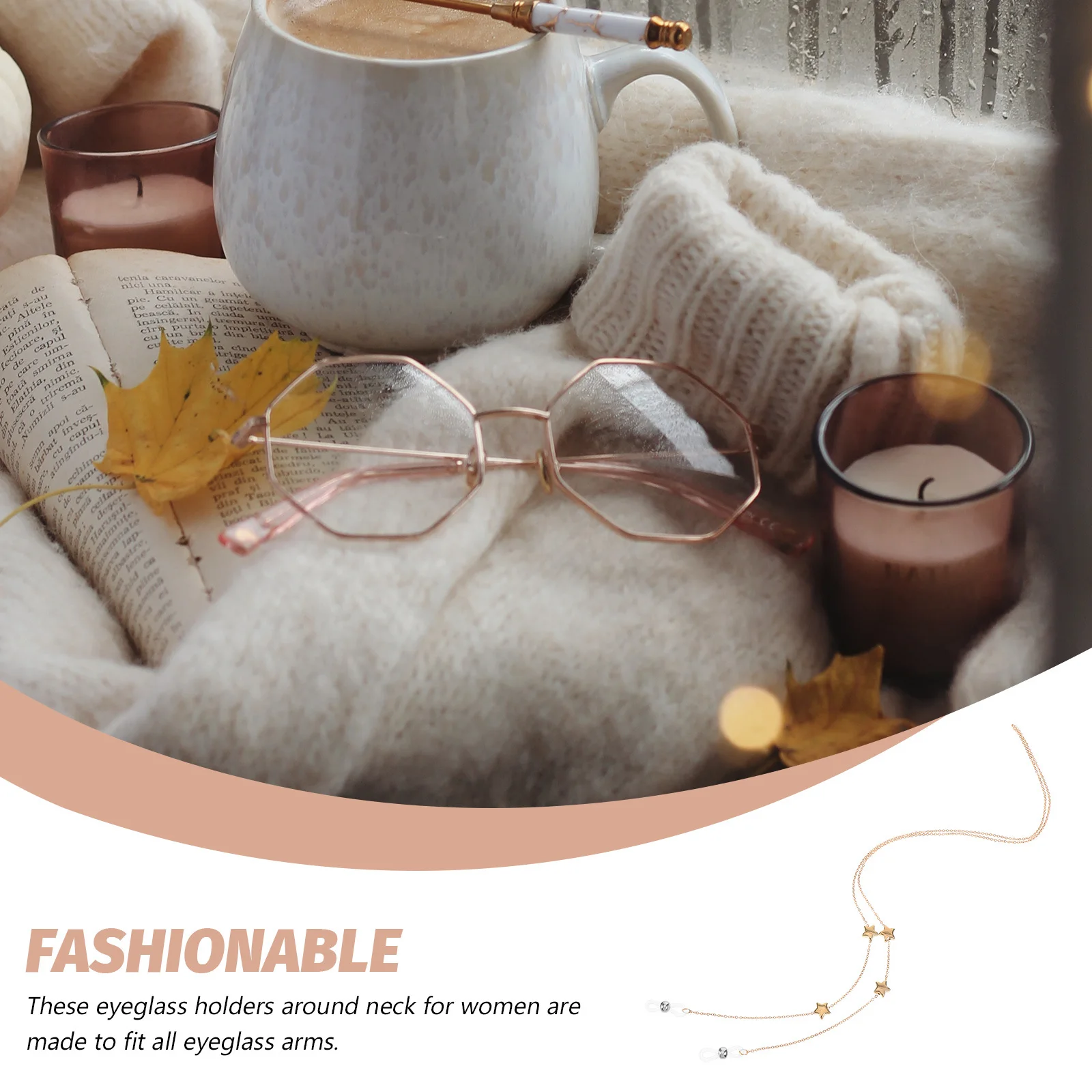 

2Pcs Eyeglass Chain Stylish Glasses Holder Adjustable Lightweight Spectacle String for Women Mask Chain Glass Lanyard