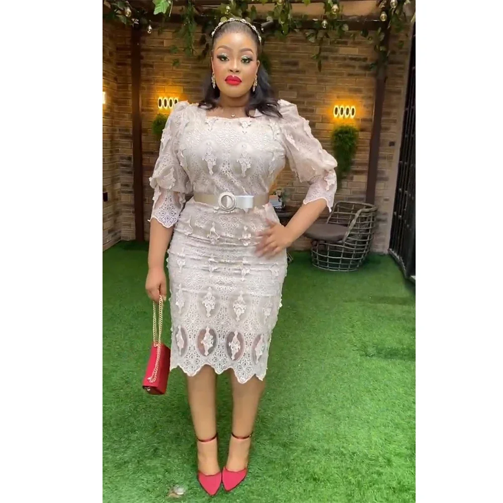 

2025 African Party Dresses for Plus Size Women Dashiki Ankara Lace Wedding Evening Gown Bodycon Maxi Robe Africa Clothing Dress