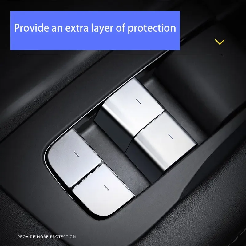 

Car Interior Windows Lifter Sequins for Tesla Model 3 Model Y 2017-2023 Window Lift Control Button Cover Trim Stickers