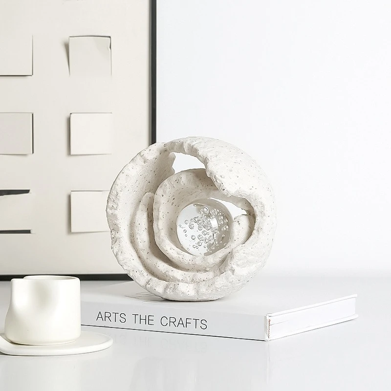 Wabi sabi modern home abstract art circle and missing ornaments,  desktop new and peculiar decorative crafts
