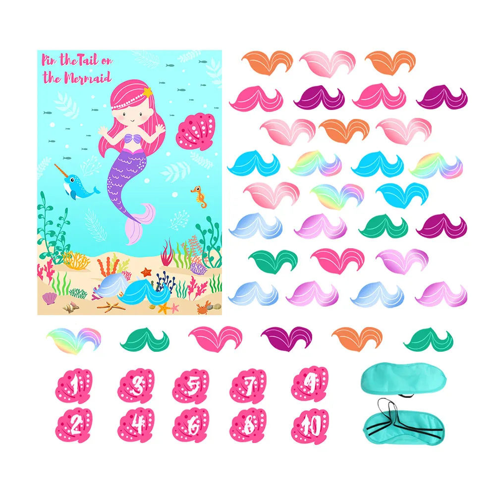 

OurWarm Mermaid Themed Parties Mermaid Party Favors Boxes DIY Game Glitter Stickers Mermaid Birthday Baby Shower Decorations