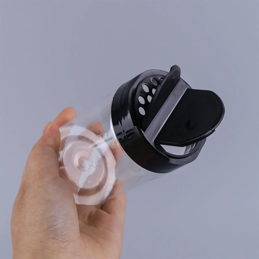 Tarro de especias de plástico con tapas de coctelera, tarro de condimentos transparente, contenedor de almacenamiento de sal y pimienta en polvo para cocina, 30 Uds.