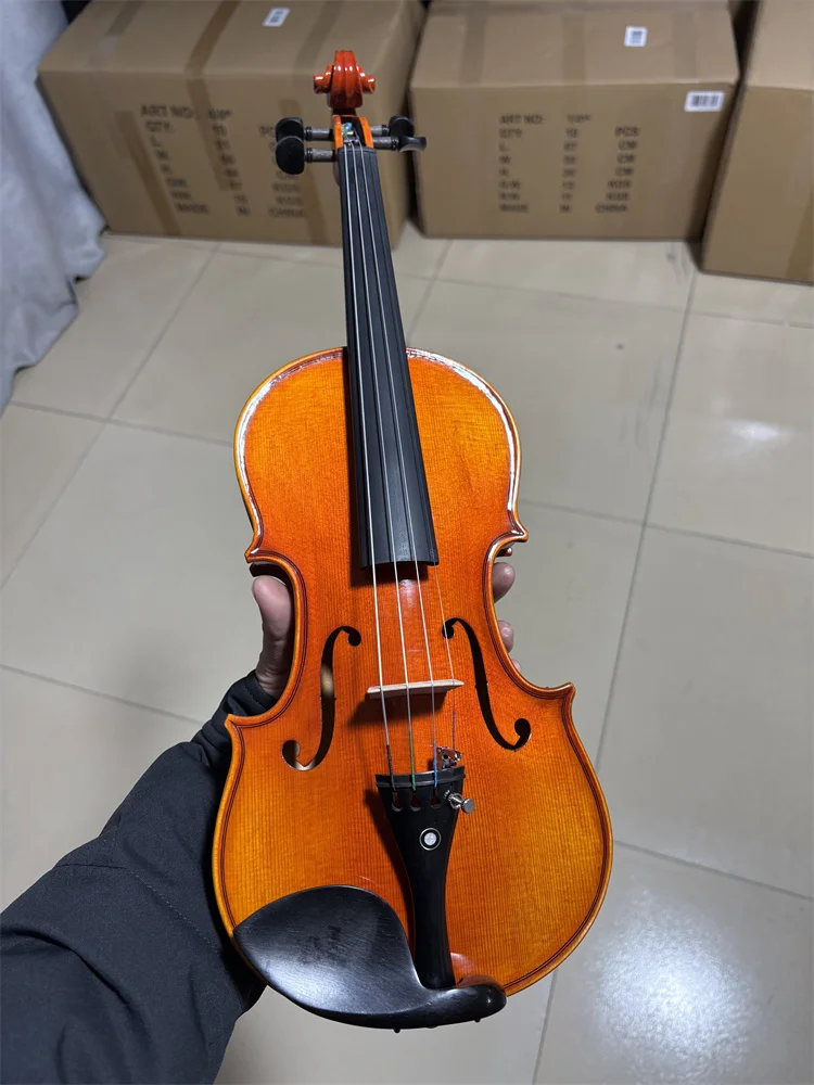 ACTUAL PHOTO Half Size Kids Violin Advanced Hand Crafted Cкрипка 1/2 كمان  Fiddle Free Violin Case Bow violin accessories