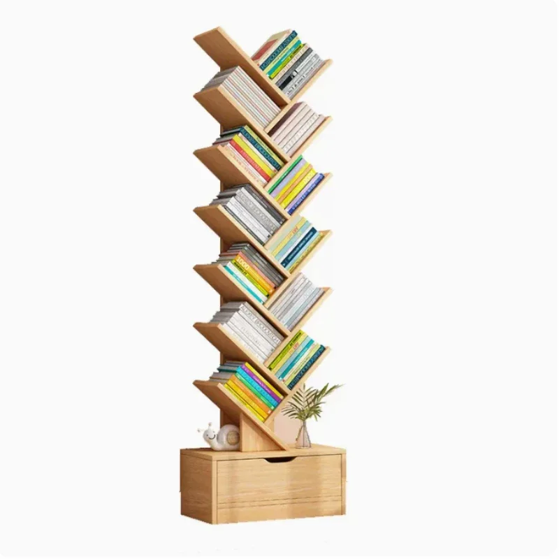 tree-shaped small bookshelf floor-to-ceiling bedroom cabinet living room storage rack home multi-layer bookcase