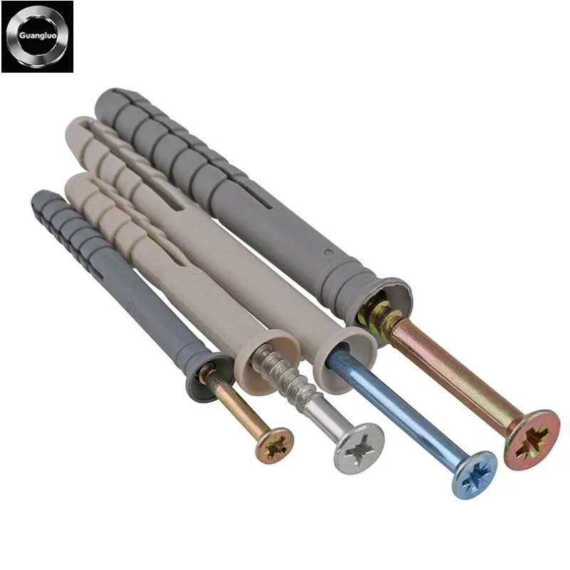 M6 M8 M10 Ribbed Plastic Anchor Wall Expansion Pipe Tube Wall Plugs For Self-Tapping Screws