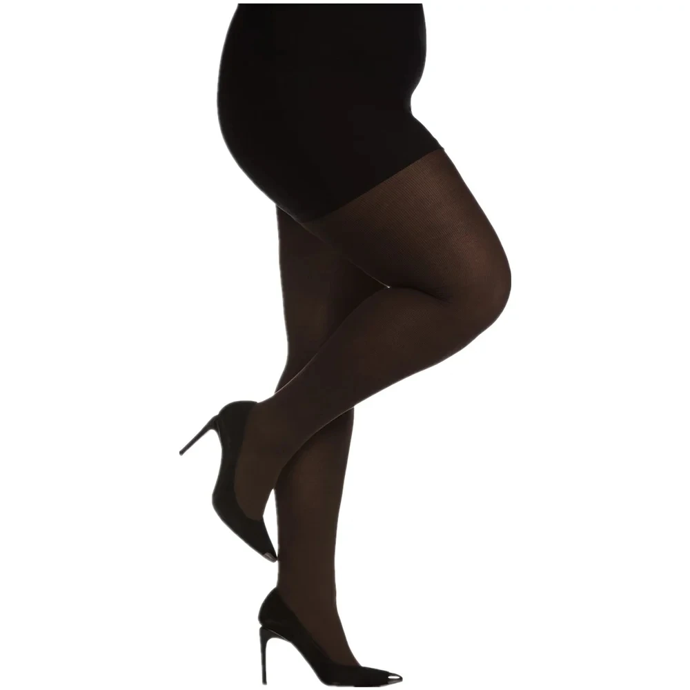 Schwarzes Plus-Size-Formtop für Damen, formende Strumpfhose, bequeme, hüftformende Nylonstrumpfhose, dünne, transparente Leggings für Damen. – Detail 6