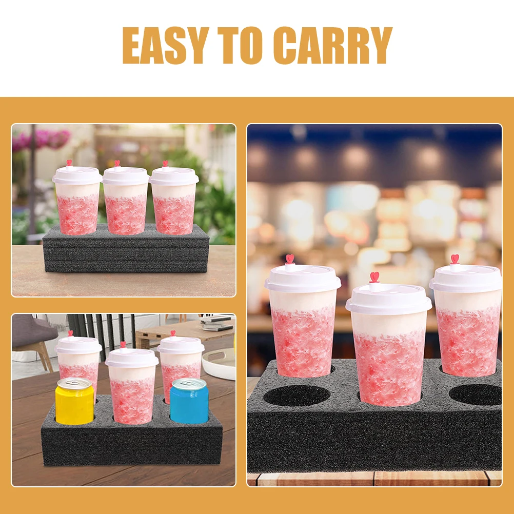 

4pcs Coffee Cup Holder Beverage Carrier Tray Drink Takeout Rack Thickened Mug Storage Universal Fit Multiple Holes for Fast