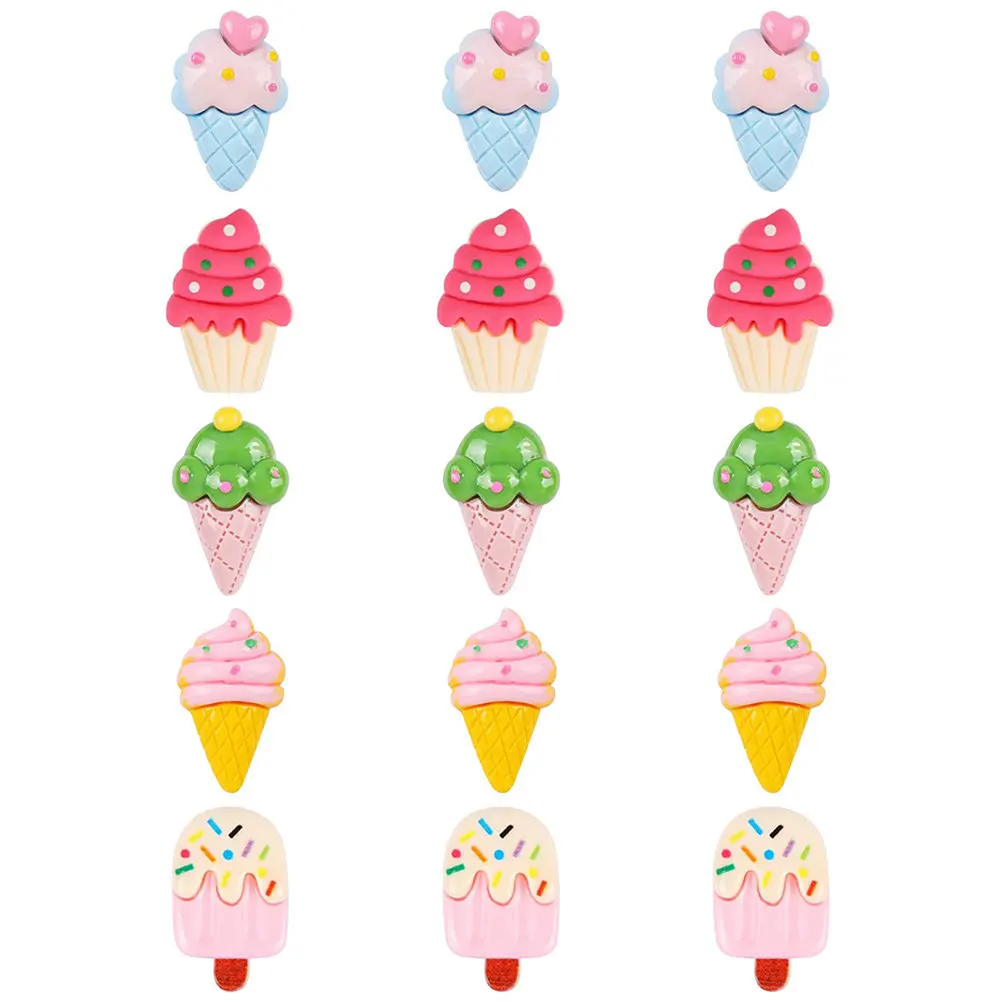

Набор из 15 кнопок-гвоздиков в форме мороженого, премиум-класса, из полимерной смолы, многофункциональные, для офисного стола, пробковой доски, домашнего декора, карт