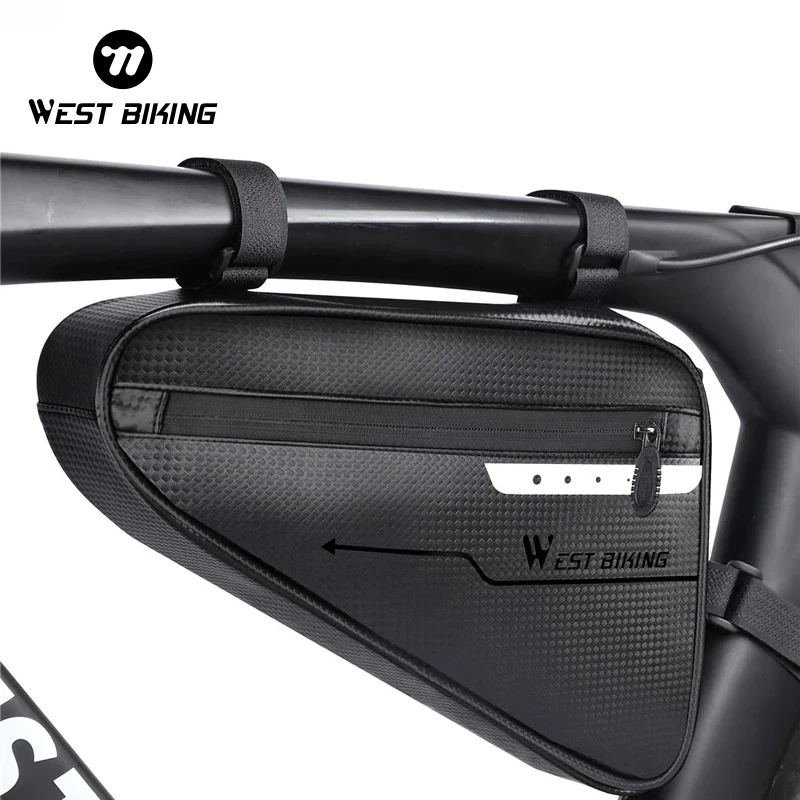 WEST BIKING 3L Bike Bags Triangle Rainproof Storage Cycling Front Tube Tools Bag MTB Road Bicycle Electric Scooter Accessories