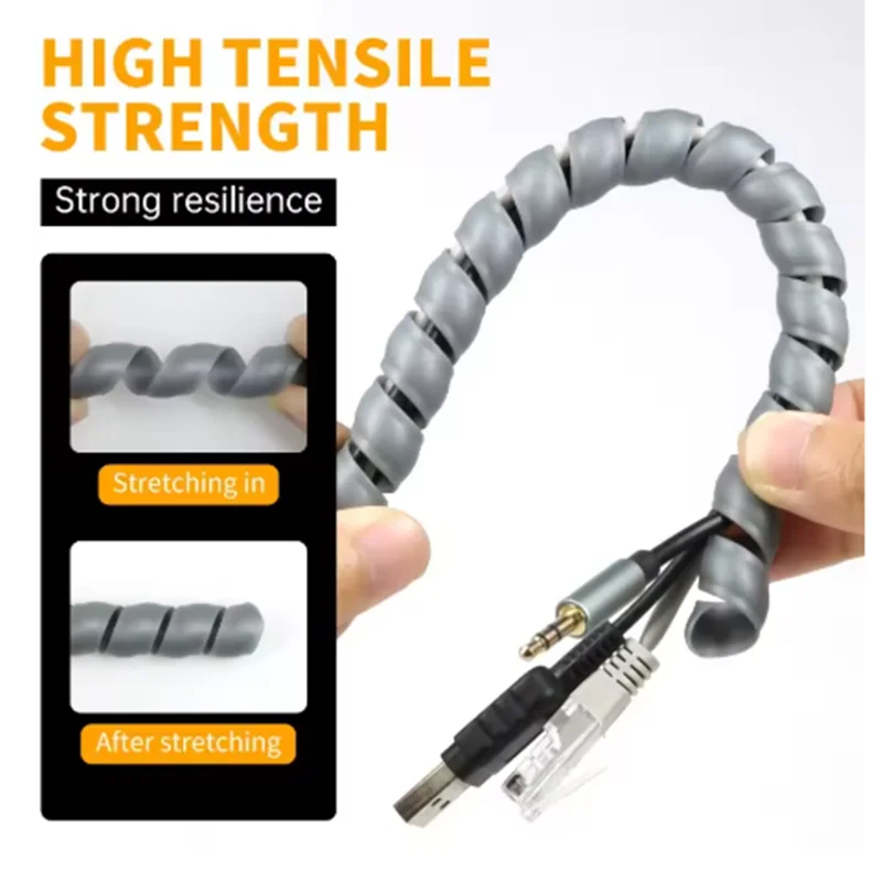 3/5/10M PP Plastic Winding Tube 10mm Wire Protector Cable Sleeve Cover Tube Line Protection Flexible Spiral Wrap Winding