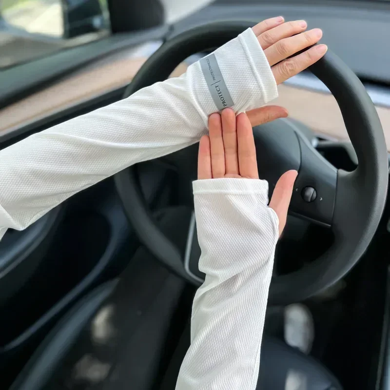 Protezione UV estiva manicotti per il ghiaccio uomo donna protezione solare manicotti per il ciclismo all'aperto manicotti per il braccio guanti assorbenti per il sudore