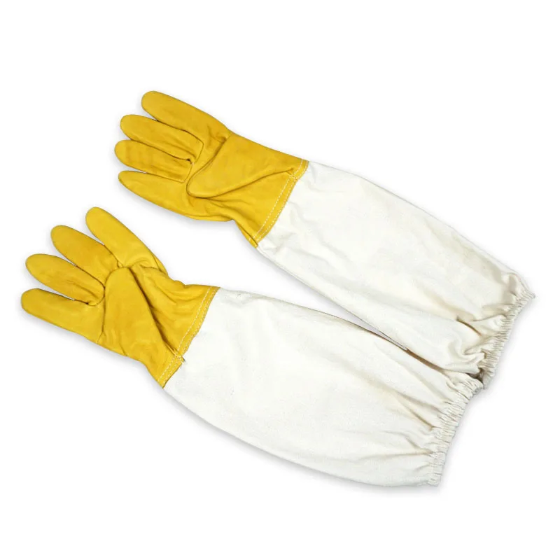 1 Pair Beekeeper Gloves Protective Sleeves Ventilated Professional Anti Bee for Apiculture Beekeeper Prevent Beehive Tools