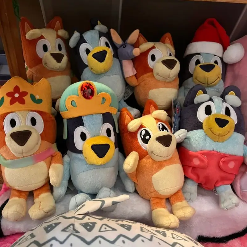 Gorąca sprzedaż Niebieskooczy Pies Bingo Rodzina 25cm Pluszowa Zabawka Piesek z Kreskówki Miękkie Wypchane Zwierzęta Lalki Prezenty Urodzinowe Świąteczne Rodzina Blue-y B