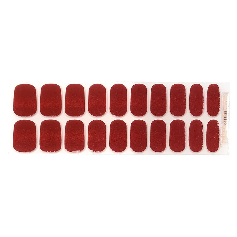 20 punte adesivo per unghie gel semipurato lampada UV necessaria copertura completa smalto gel per unghie avvolge manicure stampa sulle unghie decalcomania gel UV