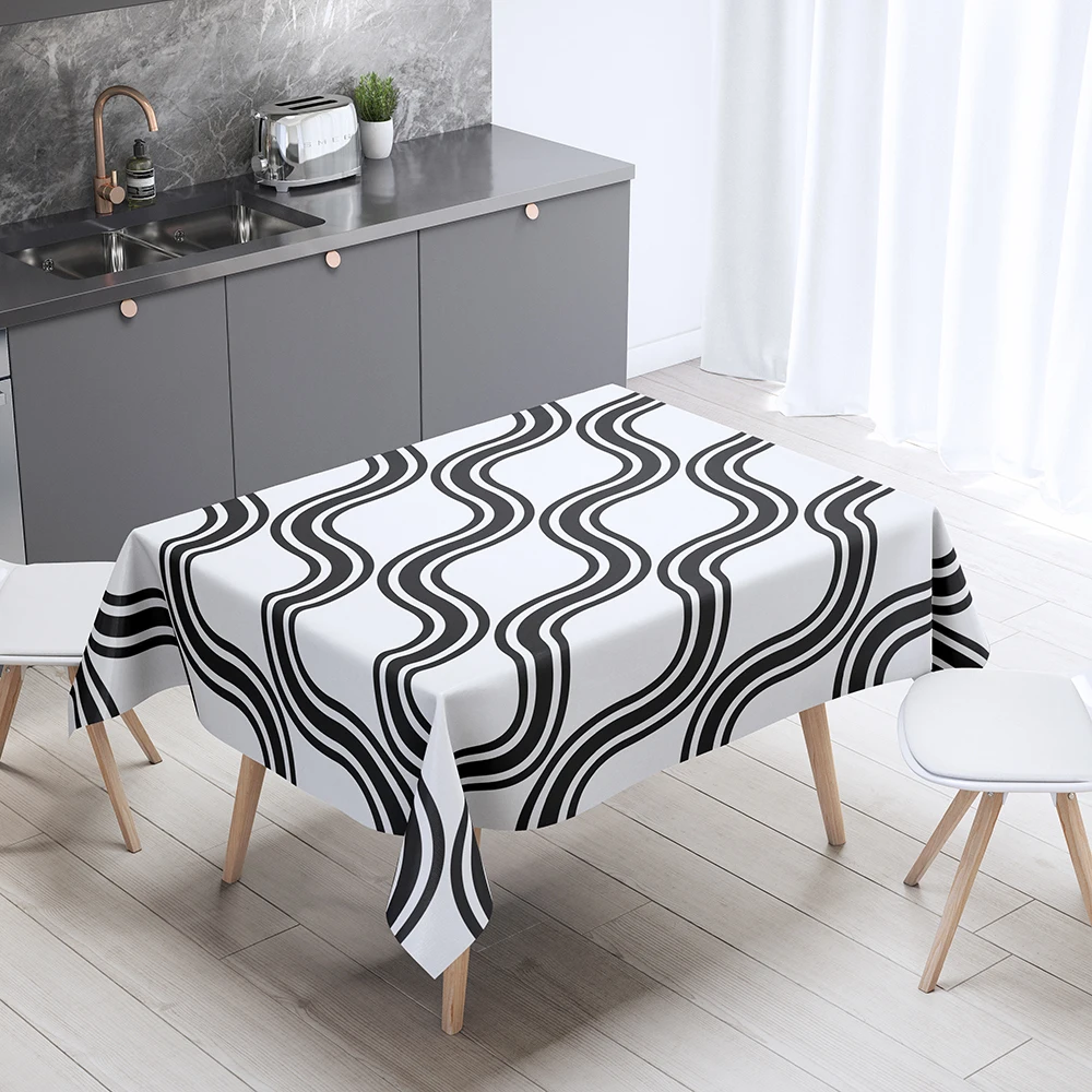 Leopard zebra print pattern tablecloth home living room decoration rectangular  anti-fouling dust cover