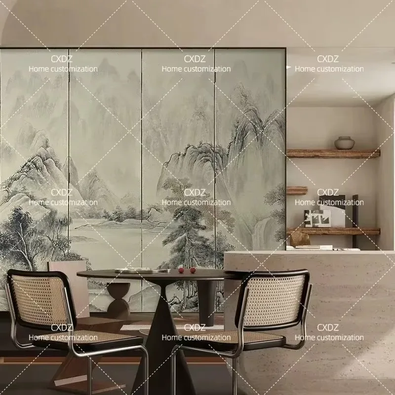 Modern Folding Screen Room Divider for Living Room Entrance Tea Room Portable Home Partition Decor Customizable Lacquer