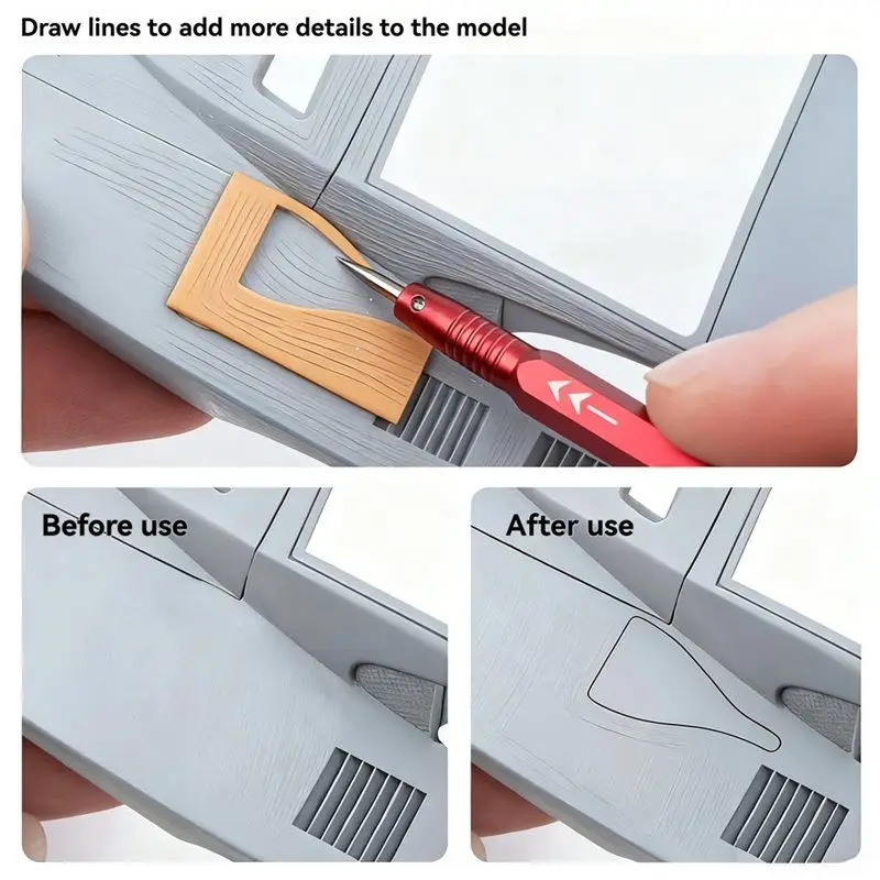 Abdj-para modelagem hobby conjunto de ferramentas-modelo de escrita com agulha de inscrição e raspador triangular-painel linha gravura ferramenta de corte