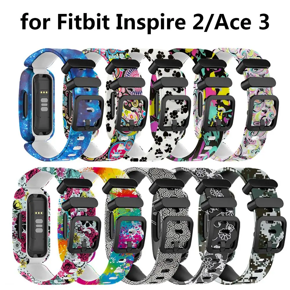 Gelang Silikon Tali Pergelangan Tangan Baru untuk Fitbit Ace 3/Inspire 2 Jam Tangan Pintar Gelang Gelang Pengganti Gelang Jam Tangan Anak