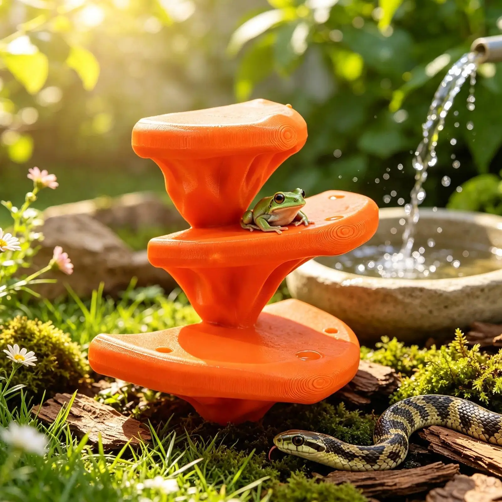 Gecko Tank Mushroom Decor Reptile Terrarium Climbing Ledge 3D Suction Cup Mushroom Decor For Fish Tank Gecko Lizard Frog Snake