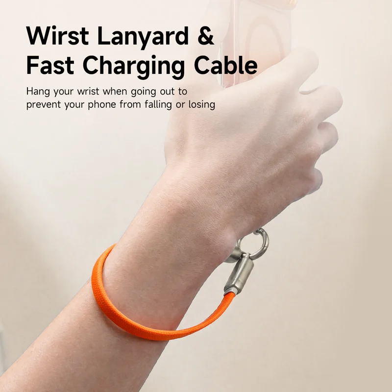 Hagibis USB C Lanyard Cable Portable Keychain C to C Fast Charging Cord for iPhone 18/17/16 Pro Power Bank mini Data Cable 240W
