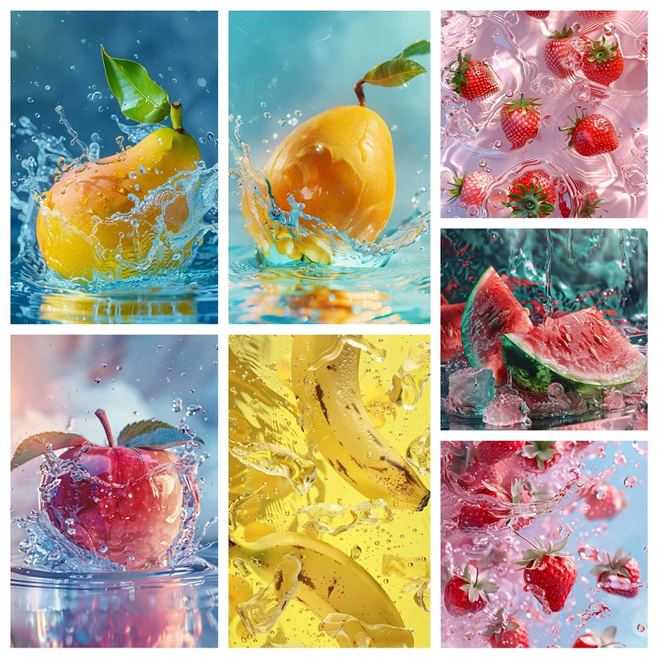 Fruit Diamond Painting Strawberry Lemon Picture Full Diamond Mosaic Cross Stitch Kit Art DIY Kitchen Restaurant Home Decoration