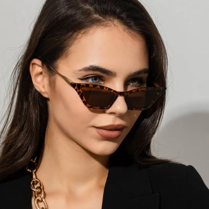 Small Frame Cat Eye Sunglasses Super Cool Tide Concave Shape Street Shooting Personality Sunglasses Female All-match Fashion