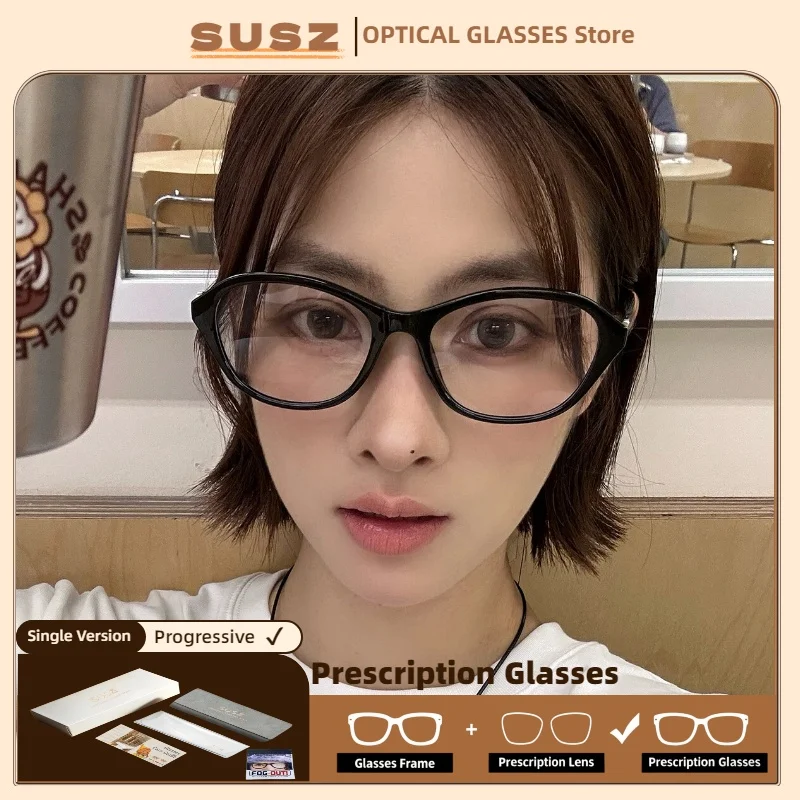 

SUSZ New Fashion Personalized Retro Cat Eye Design Women's Anti-Blue Light Reading Glasses Customizable Prescription