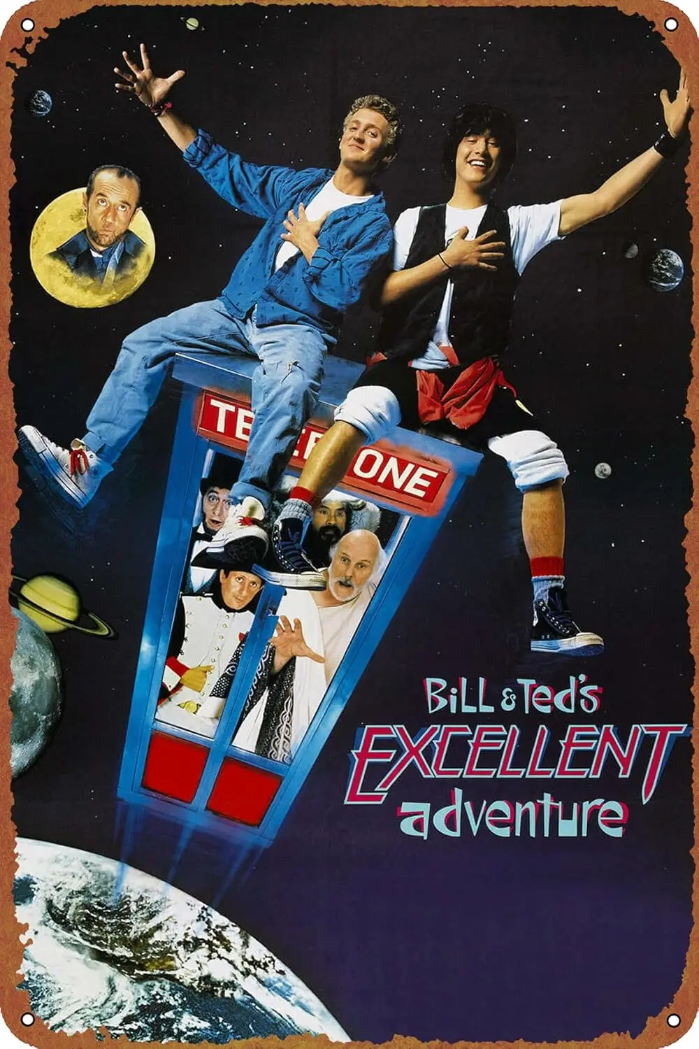 Bill & Ted;s Excellent Adventure Movie Poster Creative Tin Sign Metal Retro Wall Decor for Home Gate Garden Bars Restaurants
