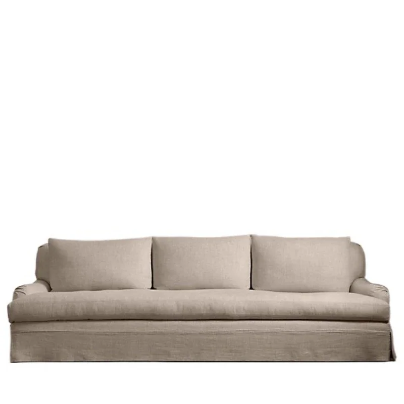 

French American linen soft bag double triple sofa removable and washable model room villa furniture