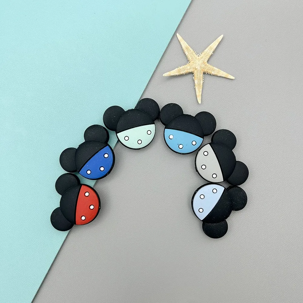 아기 동물 실리콘 비즈 아기 DIY 젖니 젖꼭지 체인 목걸이 액세서리, 안전한 간호 씹기 귀여운 선물, 10 PCs/로트