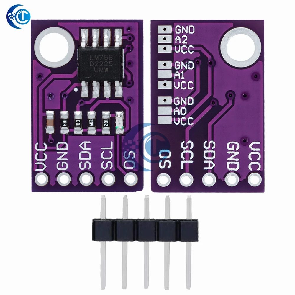 Sensor de temperatura LM75 LM75A, interfaz I2C de alta velocidad, módulo de placa de desarrollo de alta precisión para Arduino