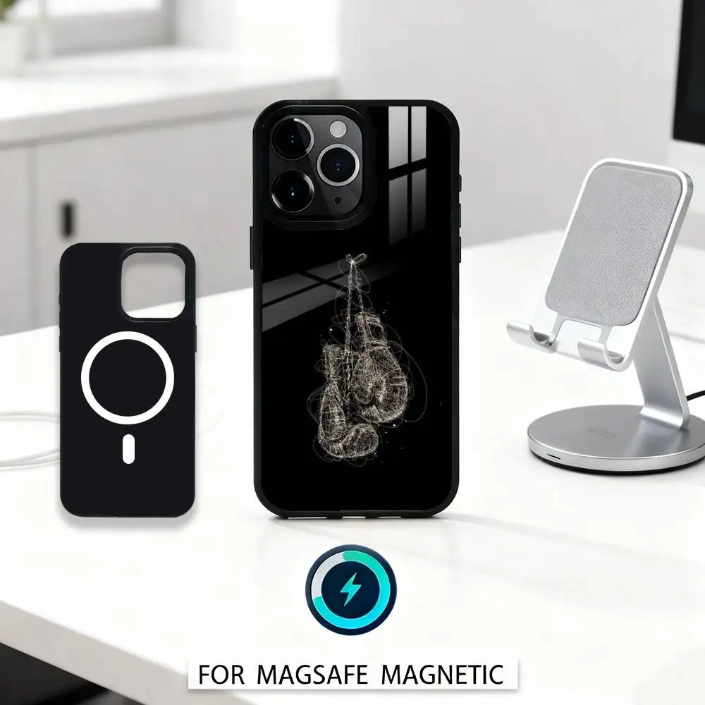 Capa de telefone com luva de boxe A-Art Streetwear para iPhone 16,15,14,13,12,Pro,Max, magnética para carregamento sem fio Magsafe