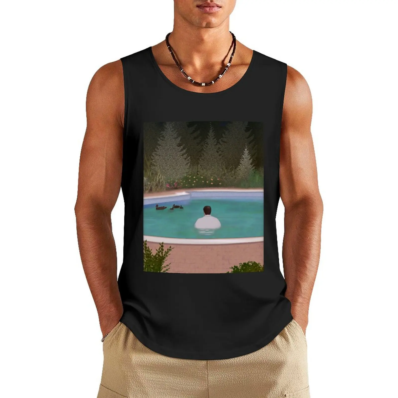 

Him, with those ducks.. Tank Top Sports clothing Gym T-shirts for men anime gym