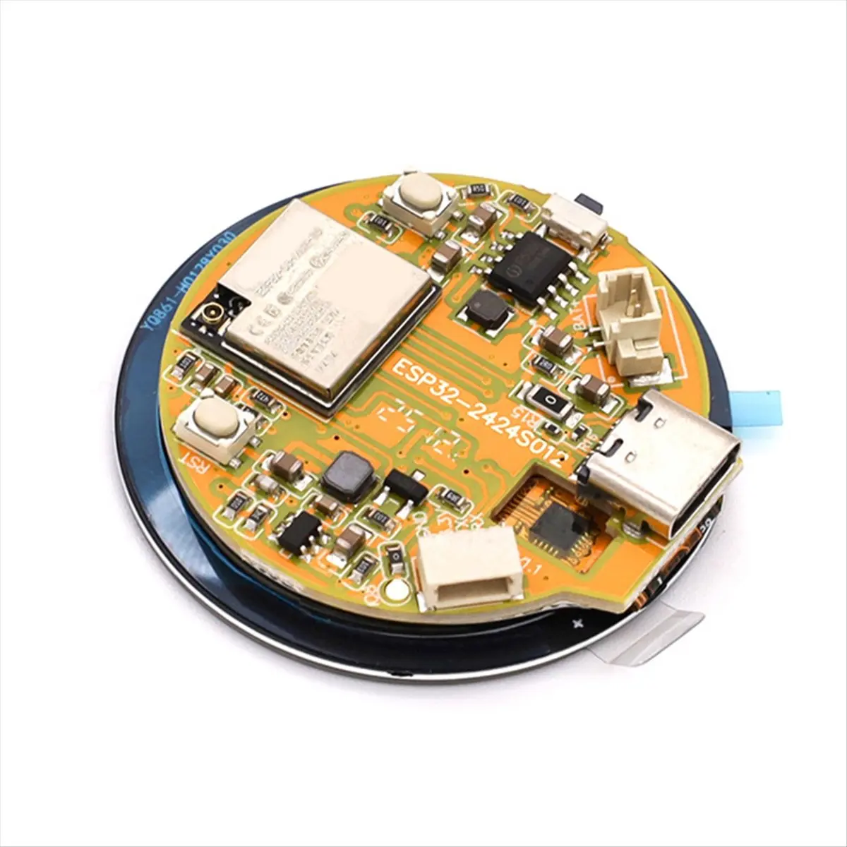 !【New Factory 】C3 Development Board with 1.28inch Circular LCD Touch Screen Compatible WiFi Bluetooth Module White